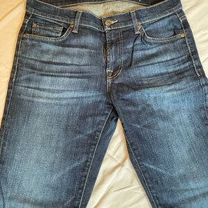 7 For All Mankind Men's Dark Blue Straight Jeans